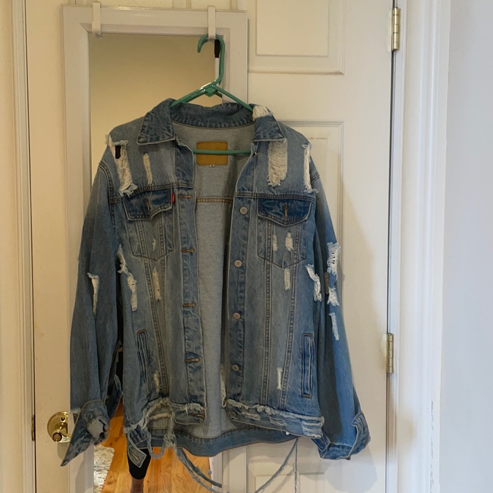 Destroyed Denim Over Sized Jacket - image 1